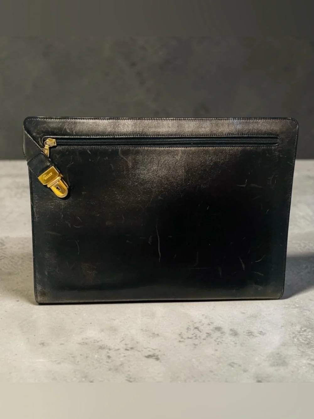 Bally Black Leather Document Holder/Organizer